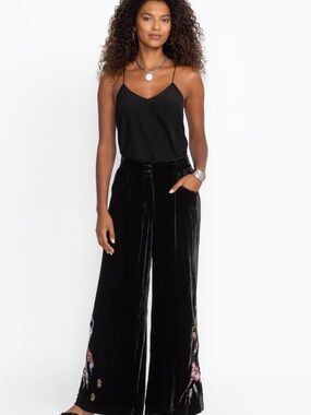 Johnny Was velvet wide leg Pant $328 NWT